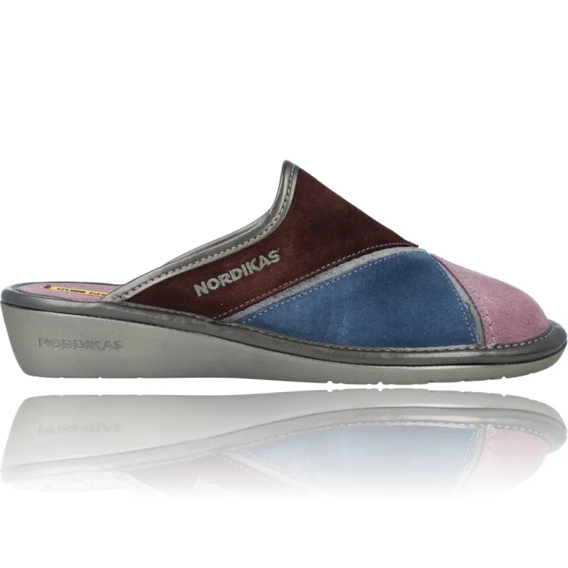 ZAPATILLAS DE CASA DE PIEL SIN TALóN PARA MUJER DE NORDIKAS TOP LINE SRA 13620
