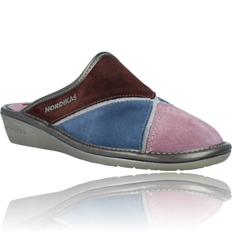 ZAPATILLAS DE CASA DE PIEL SIN TALóN PARA MUJER DE NORDIKAS TOP LINE SRA 13620
