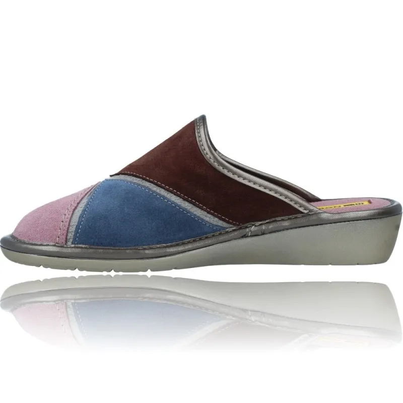 ZAPATILLAS DE CASA DE PIEL SIN TALóN PARA MUJER DE NORDIKAS TOP LINE SRA 13620
