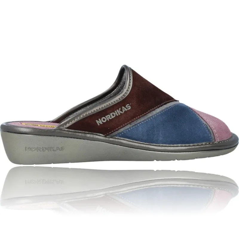 ZAPATILLAS DE CASA DE PIEL SIN TALóN PARA MUJER DE NORDIKAS TOP LINE SRA 13620