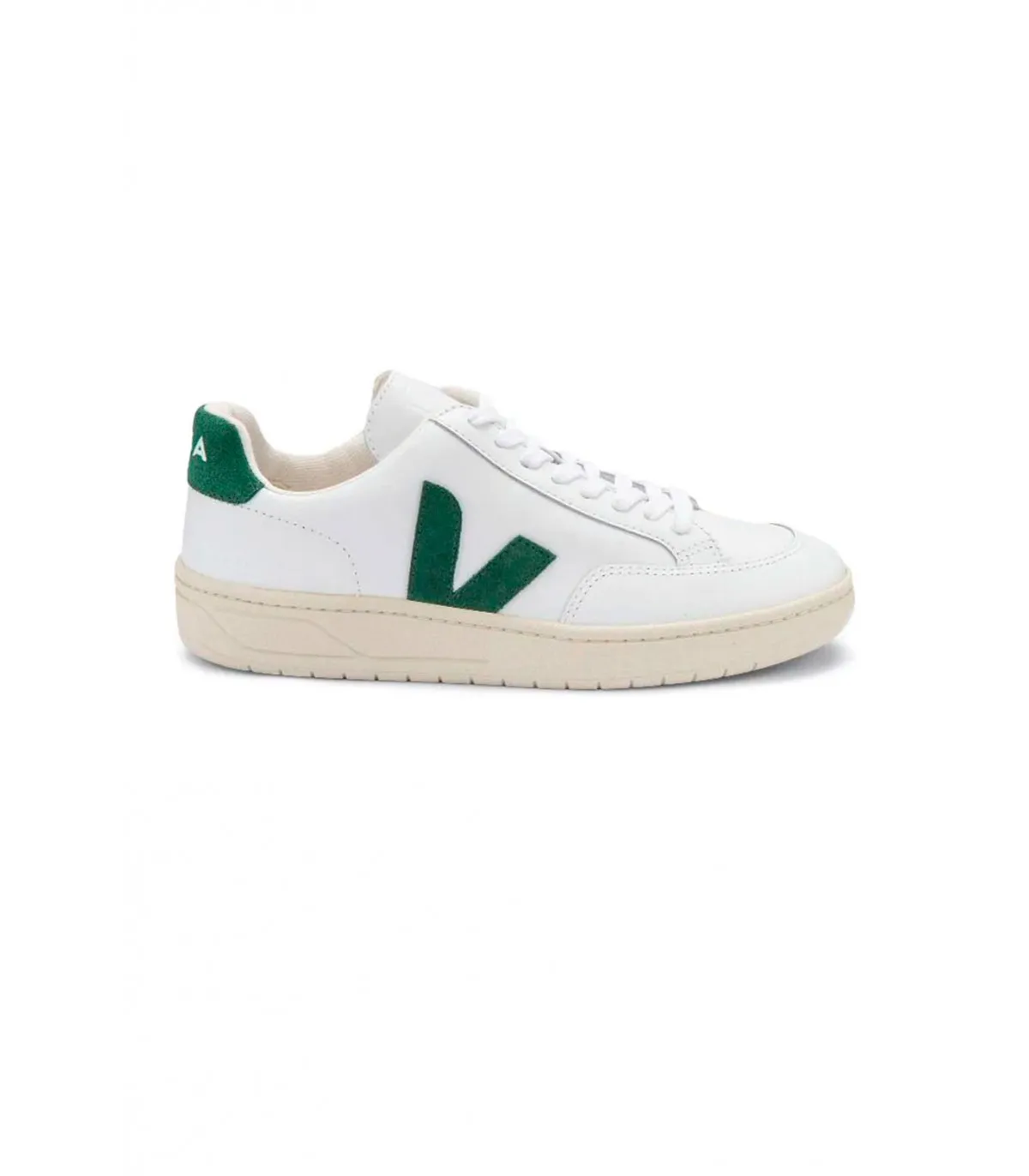 ZAPATILLAS VEJA V12 LEATHER BLANCO Y VERDE