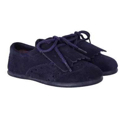 Zapato chuches flecos serraje marino