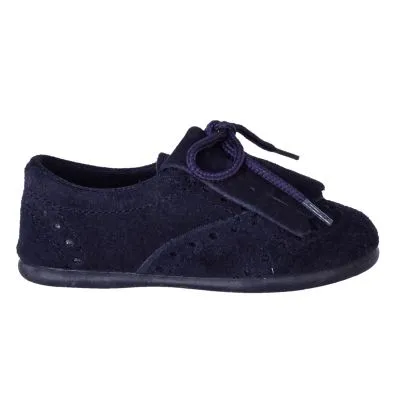 Zapato chuches flecos serraje marino