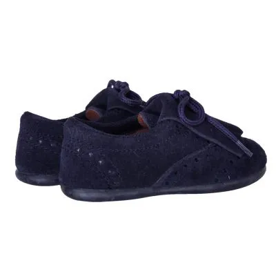 Zapato chuches flecos serraje marino