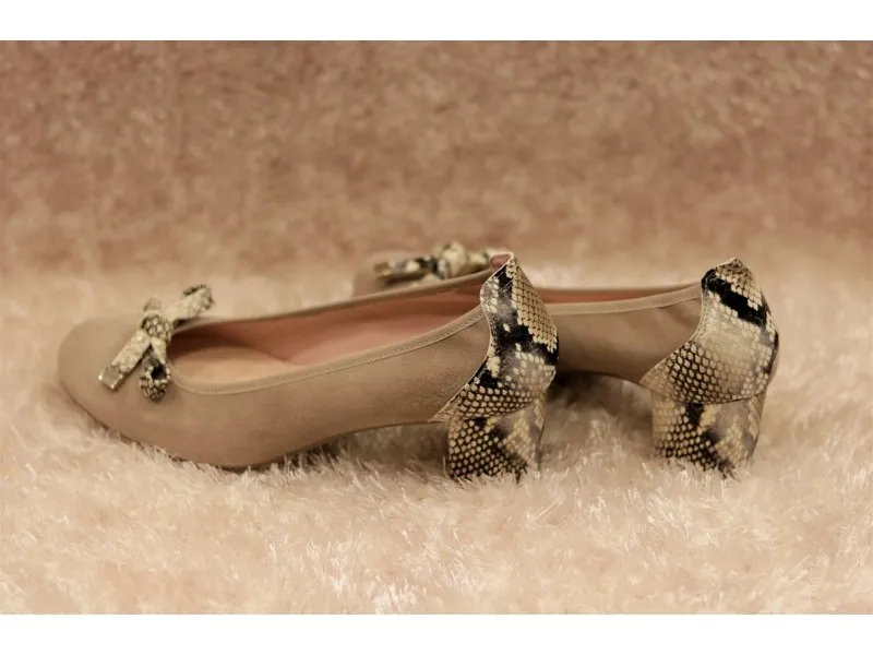 ZAPATO CORTE SALÓN COMBIANDO 3488 ROLDAN EN COLOR BEIGE O ROJO