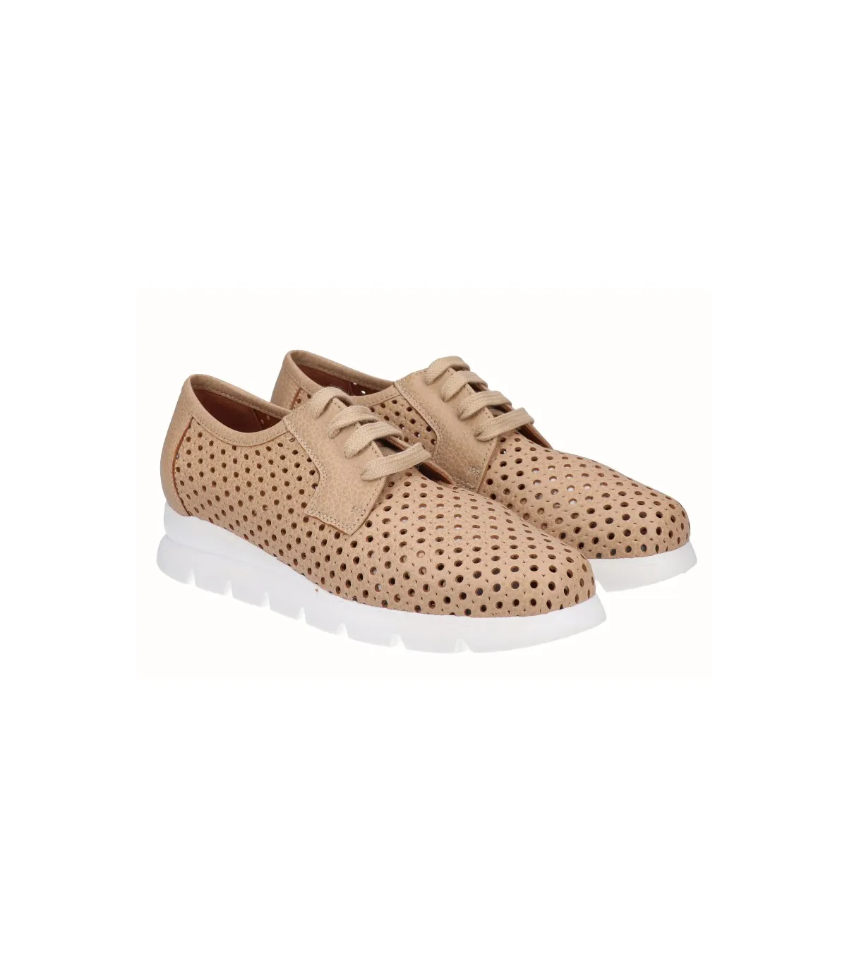 Zapato deportivo camel perforado