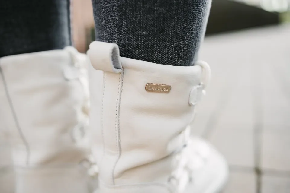 ZAPATOS DE INVIERNO BAREFOOT BE LENKA SNOWFOX WOMAN  PEARL WHITE