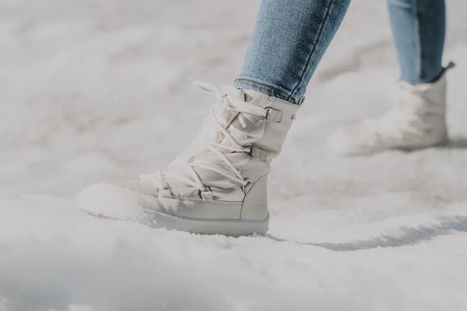 ZAPATOS DE INVIERNO BAREFOOT BE LENKA SNOWFOX WOMAN  PEARL WHITE
