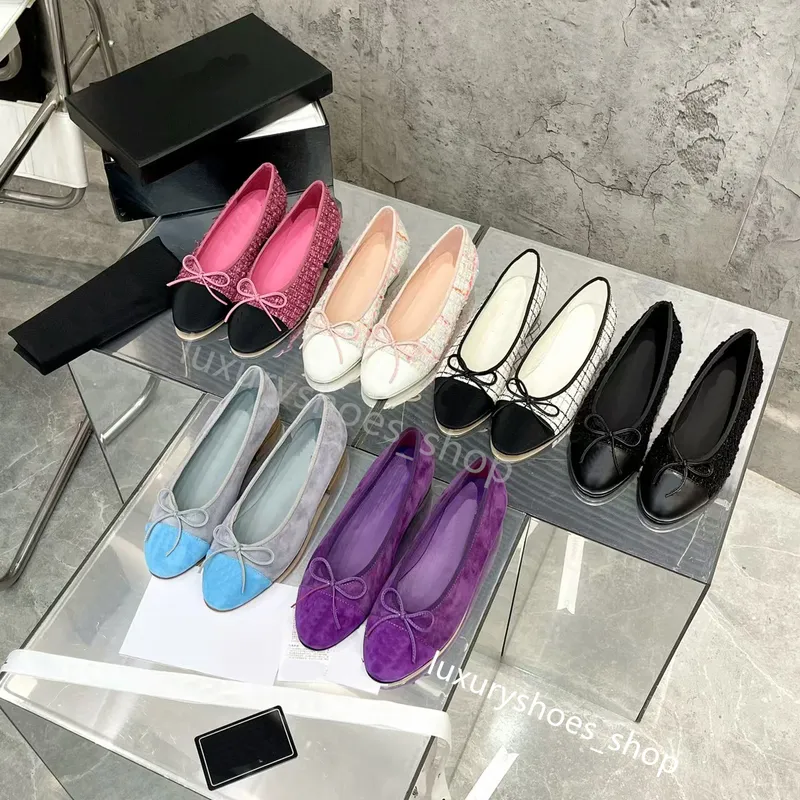 Zapatos de vestir Paris Women Ballet Flats Zapatos de cuero genuino diseñadores de primavera de primavera Toe Ballerina Flats ta