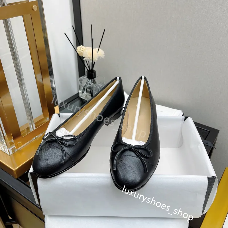 Zapatos de vestir Paris Women Ballet Flats Zapatos de cuero genuino diseñadores de primavera de primavera Toe Ballerina Flats ta