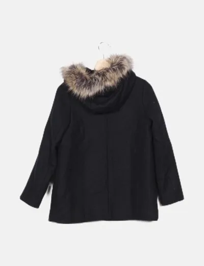 Zara Abrigo azul marino básico