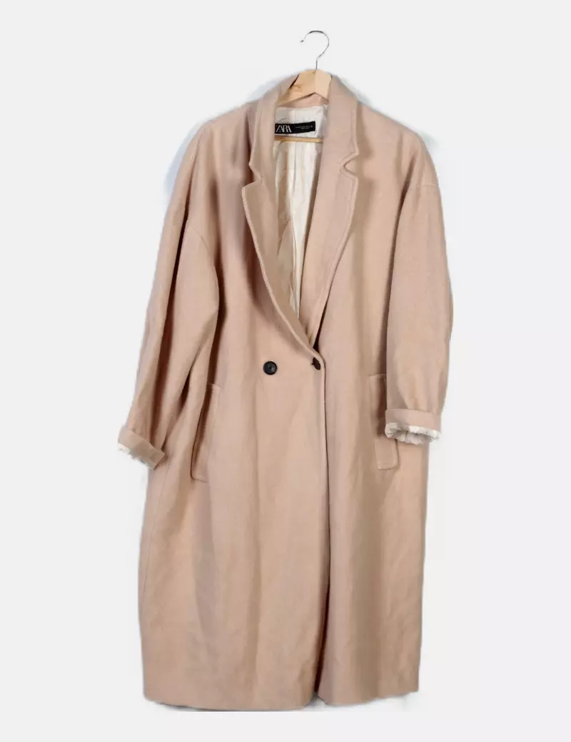 Zara Abrigo de paño beige